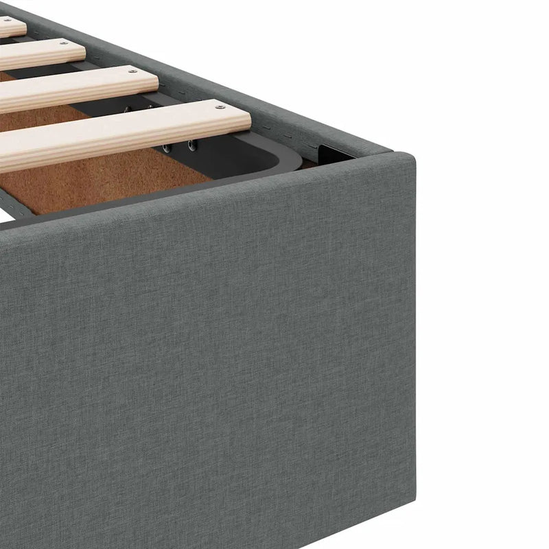 Storage Bed with Mattress Dark Grey 107 x 203 cm Fabric