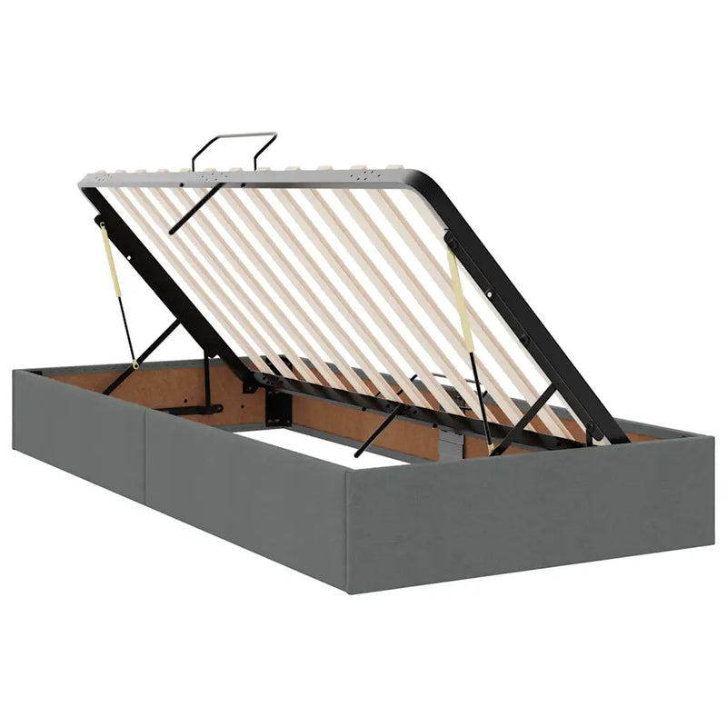 Storage Bed with Mattress Dark Grey 107 x 203 cm Fabric