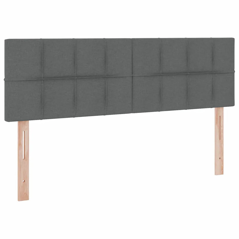 Bed with LED Strip Lights Dark Grey 152 x 203 cm Fabric