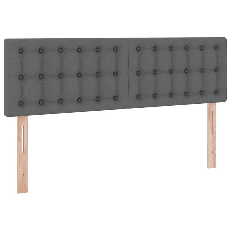 Bed with LED Strip Lights Dark Grey 152 x 203 cm Fabric