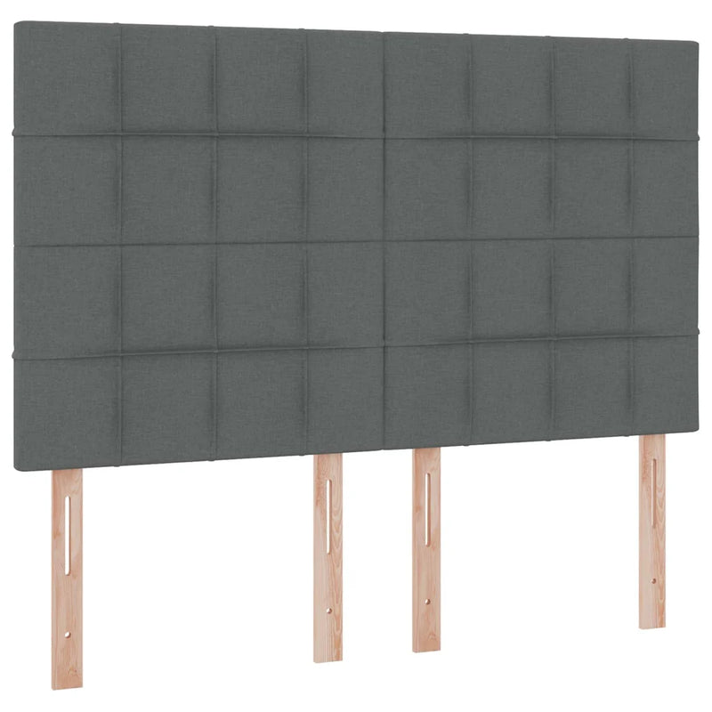 Bed with LED Strip Lights Dark Grey 152 x 203 cm Fabric