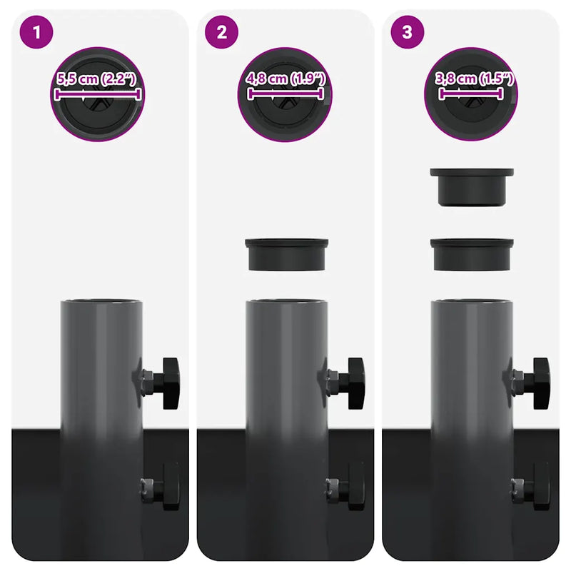 Parasol Base Manual Anthracite 45 x 45 x 45 cm Steel