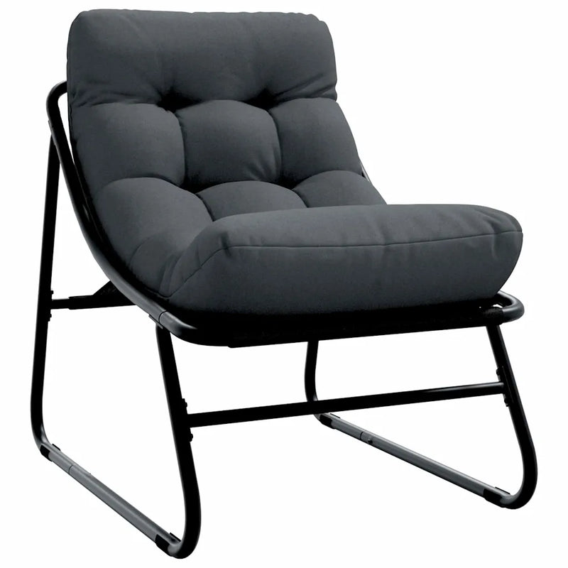 Garden Furniture with Cushion 2 pcs Black 60,5 x 81 x 71 cm