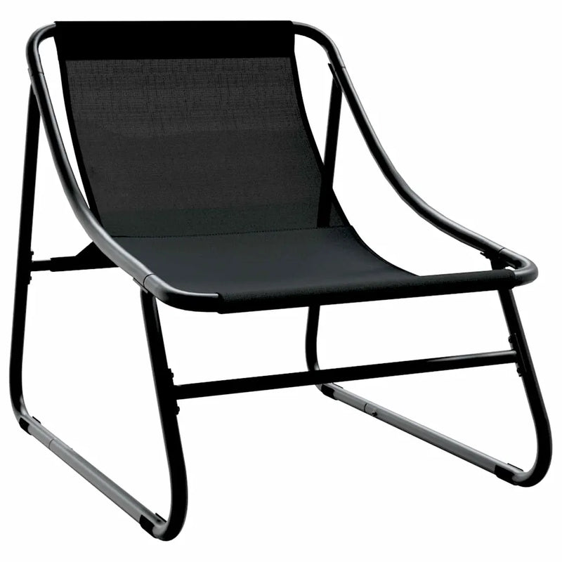 Garden Furniture with Cushion 2 pcs Black 60,5 x 81 x 71 cm