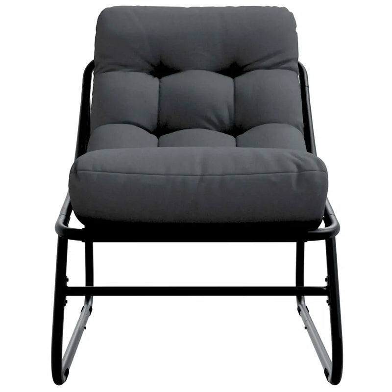Garden Furniture with Cushion 2 pcs Black 60,5 x 81 x 71 cm