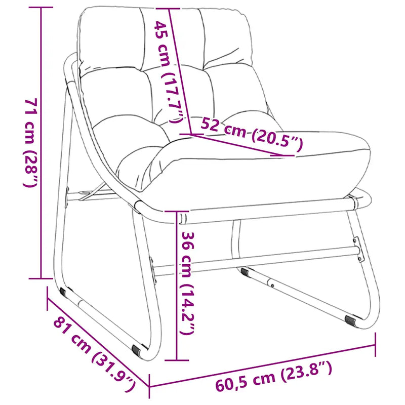 Garden Furniture with Cushion 2 pcs Black 60,5 x 81 x 71 cm