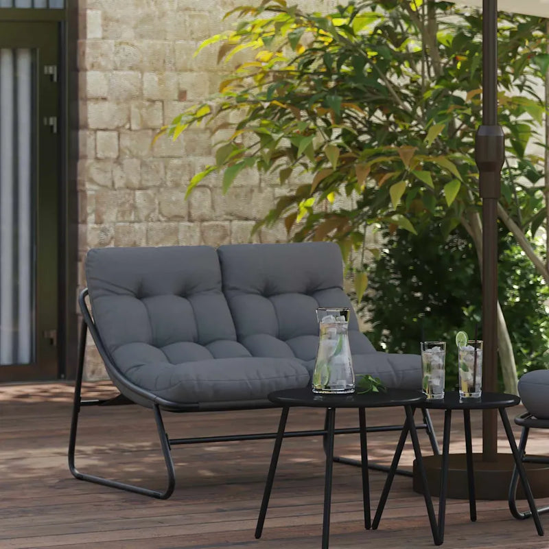 Garden Furniture Black 110 x 81 x 71 cm Powder-Coated Steel
