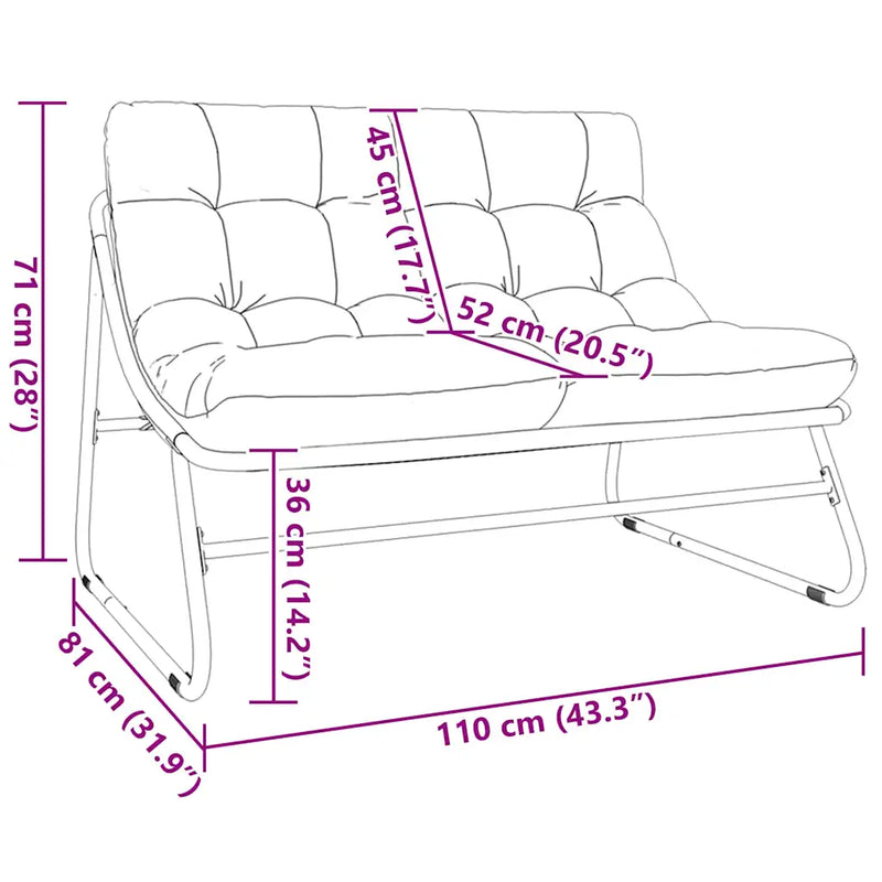 Garden Furniture Black 110 x 81 x 71 cm Powder-Coated Steel