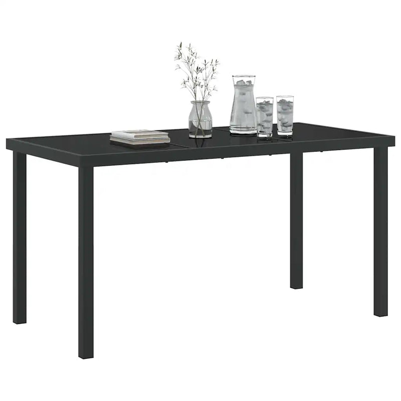 Garden Table Black 140 x 70 x 73 cm Metal