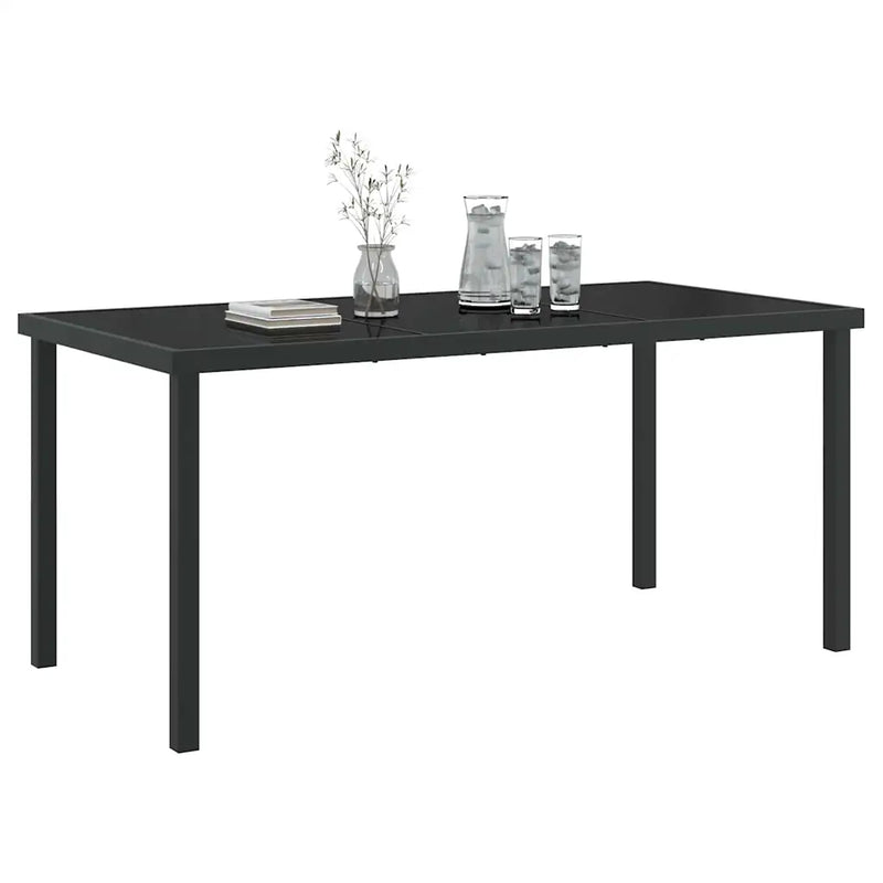 Garden Table Black 160 x 80 x 73 cm Metal