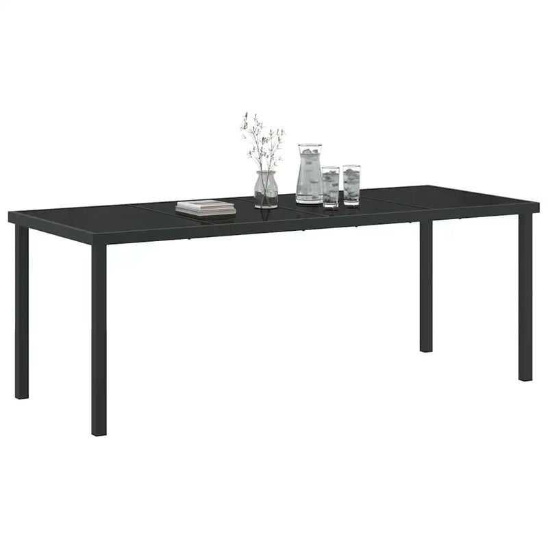 Garden Table Black 200 x 80 x 73 cm Metal