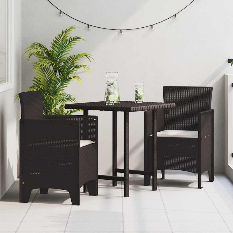 vidaXL Garden Chair 2 pcs Brown 53 x 49 x 85 cm Polypropylene