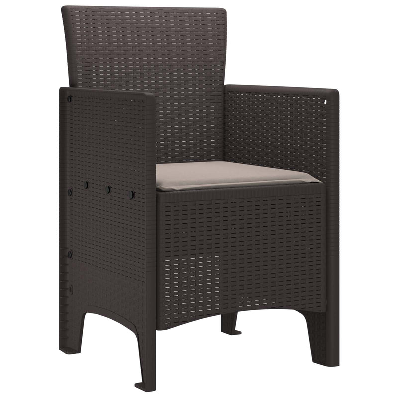 vidaXL Garden Chair 2 pcs Brown 53 x 49 x 85 cm Polypropylene