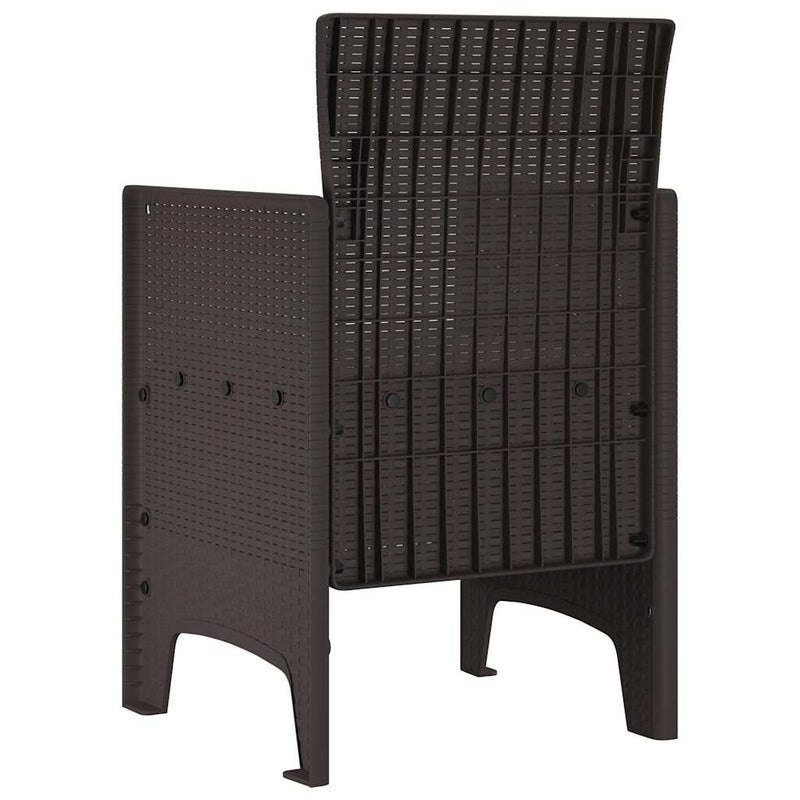 vidaXL Garden Chair 2 pcs Brown 53 x 49 x 85 cm Polypropylene