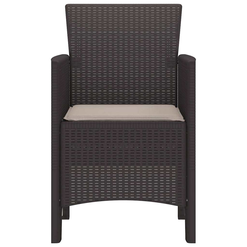 vidaXL Garden Chair 2 pcs Brown 53 x 49 x 85 cm Polypropylene