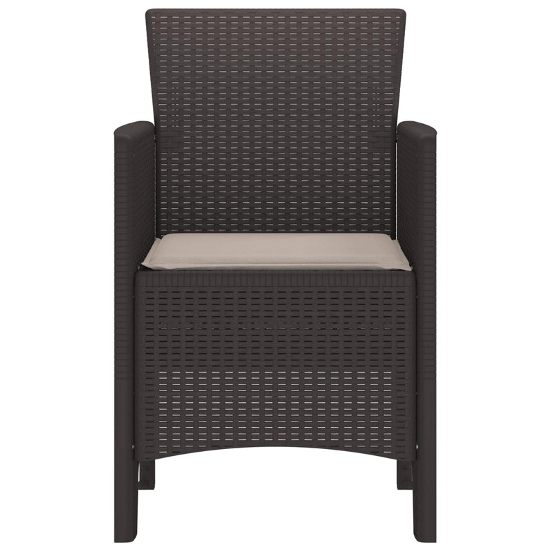 vidaXL Garden Chair 2 pcs Brown 53 x 49 x 85 cm Polypropylene