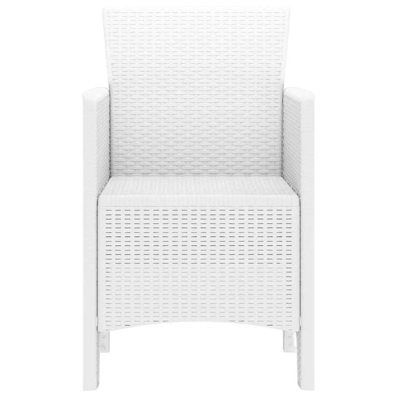 Garden Chair 2 pcs White 53 x 49 x 85 cm Polypropylene