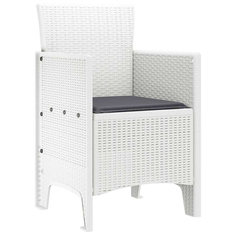 vidaXL Garden Chair 2 pcs White 53 x 49 x 85 cm Polypropylene