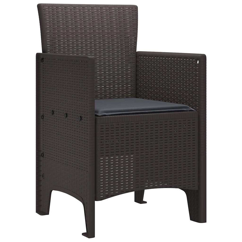 vidaXL Garden Chair 4 pcs Brown 53 x 49 x 85 cm Polypropylene
