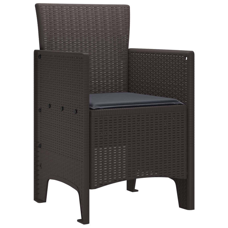 vidaXL Garden Chair 4 pcs Brown 53 x 49 x 85 cm Polypropylene