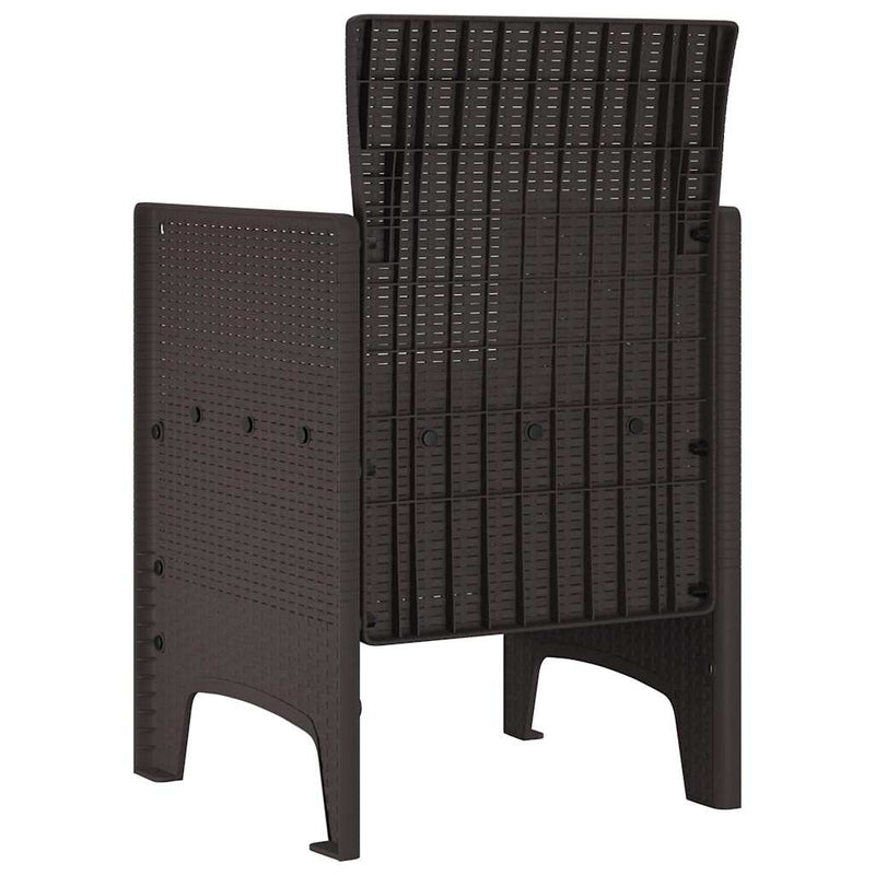 vidaXL Garden Chair 4 pcs Brown 53 x 49 x 85 cm Polypropylene