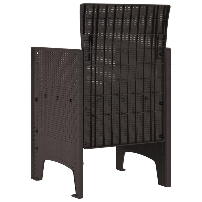 vidaXL Garden Chair 4 pcs Brown 53 x 49 x 85 cm Polypropylene