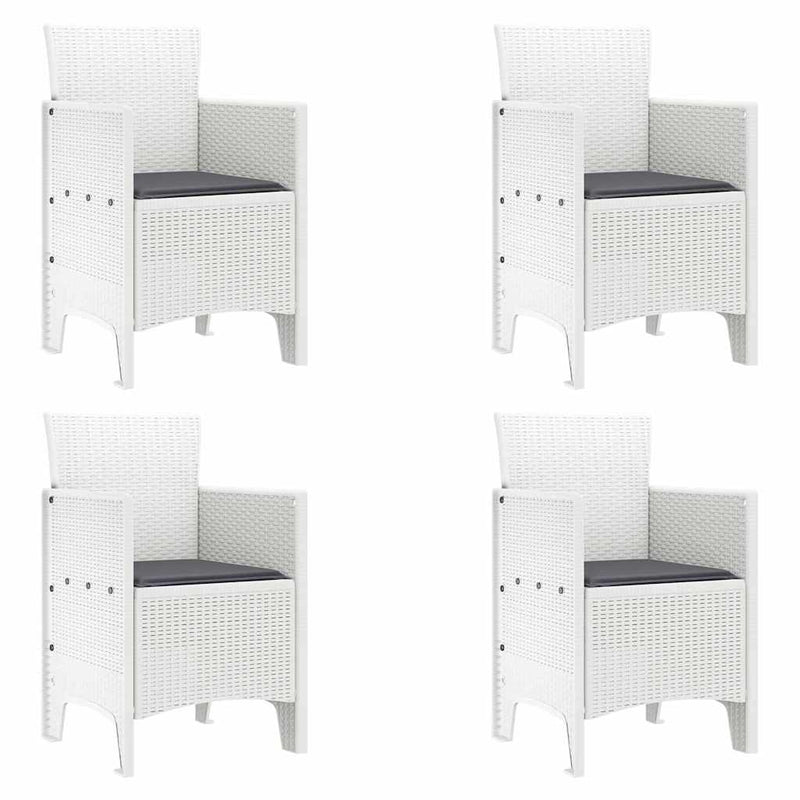 vidaXL Garden Chair 4 pcs White 53 x 49 x 85 cm Polypropylene