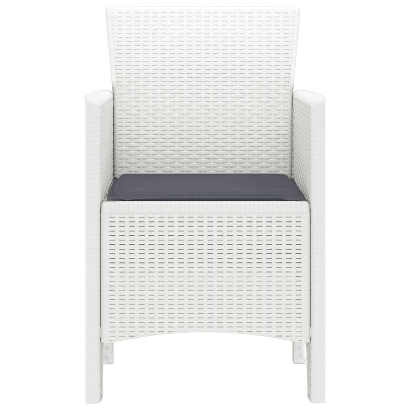 vidaXL Garden Chair 4 pcs White 53 x 49 x 85 cm Polypropylene