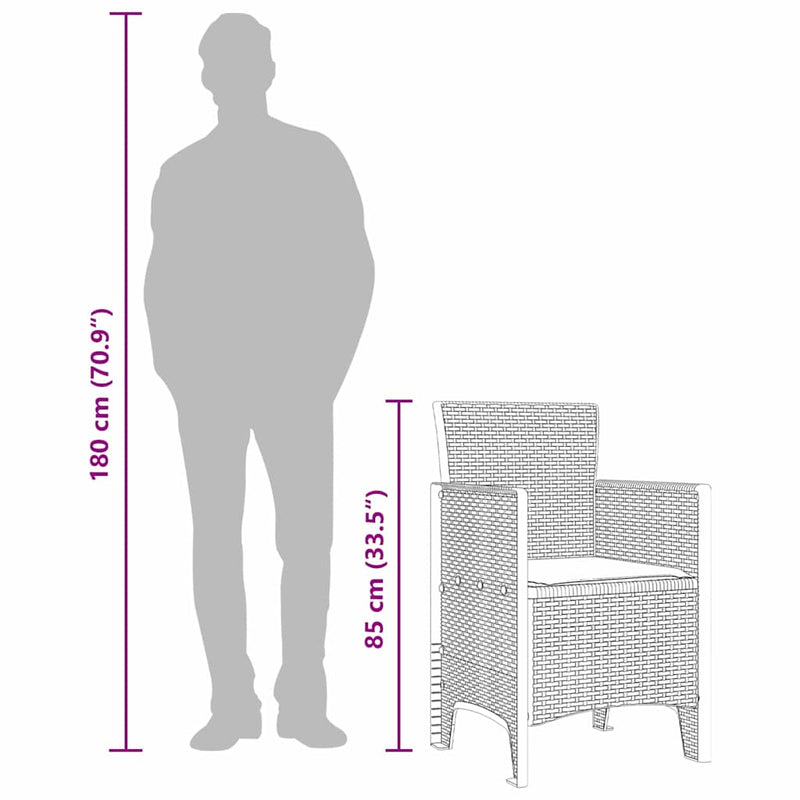vidaXL Garden Chair 4 pcs White 53 x 49 x 85 cm Polypropylene