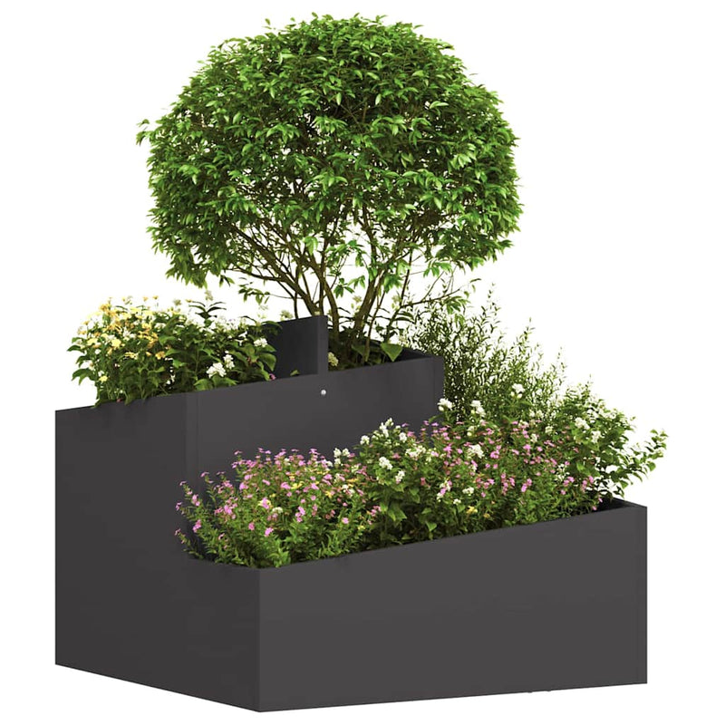 vidaXL Garden Planter Black 60 x 60 x 50 cm Cold-rolled Steel