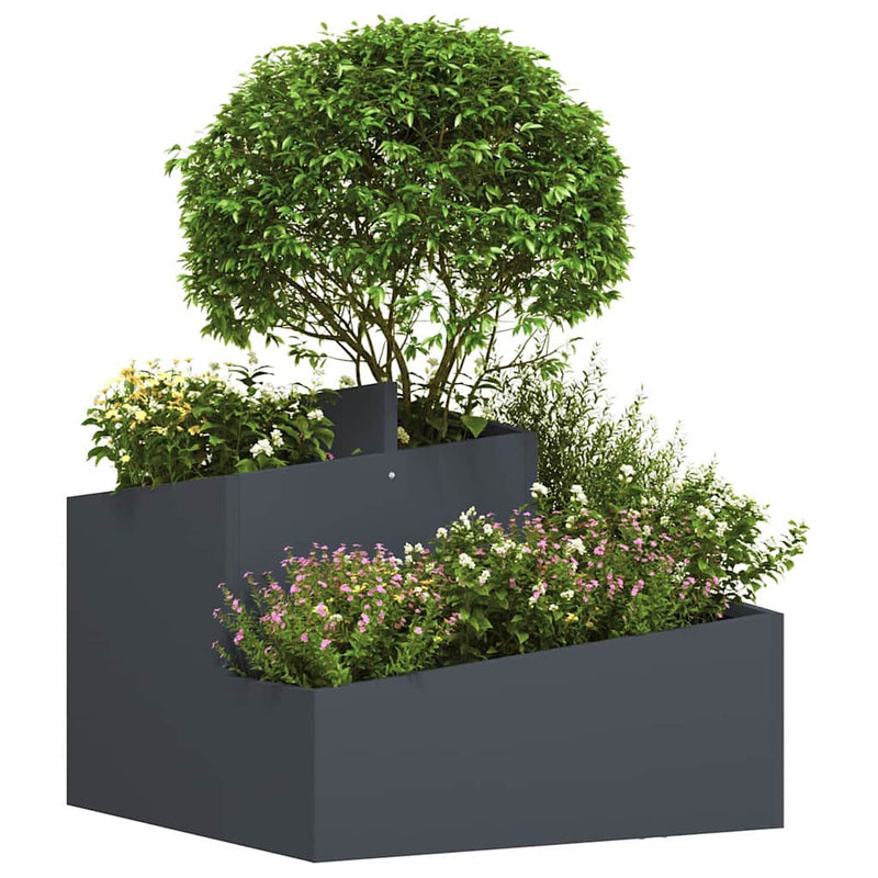 vidaXL Garden Planter Anthracite 60 x 60 x 50 cm Cold-rolled Steel