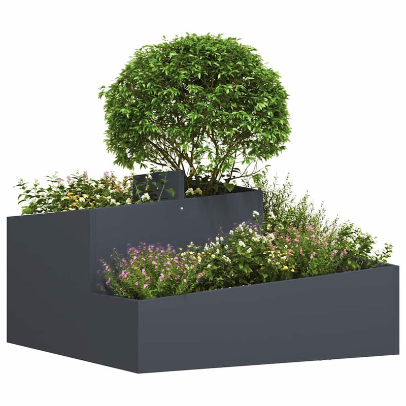 vidaXL Garden Planter Anthracite 80 x 80 x 50 cm Cold-rolled Steel