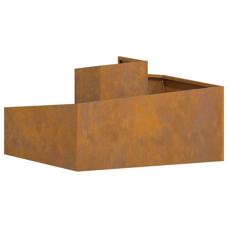 vidaXL Garden Planter Brown 80 x 80 x 50 cm Weather Steel