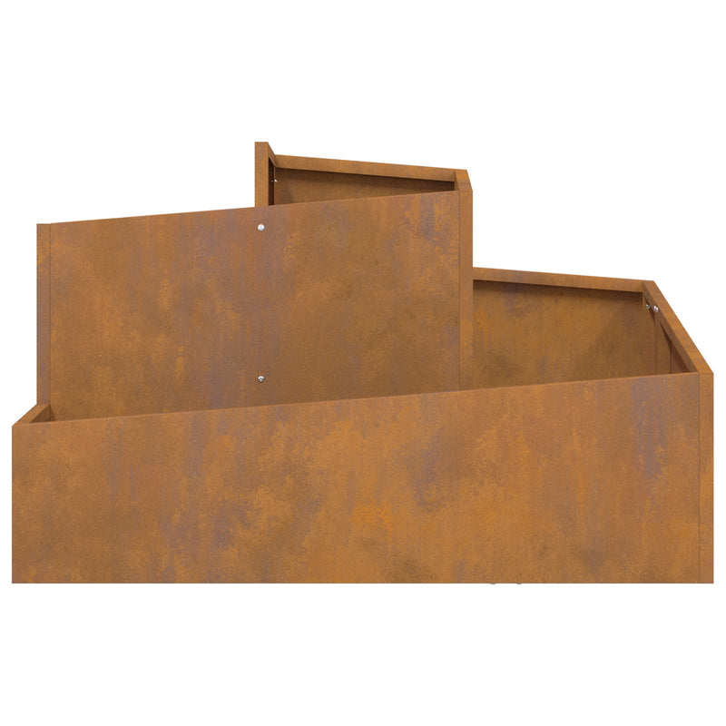 vidaXL Garden Planter Brown 80 x 80 x 50 cm Weather Steel