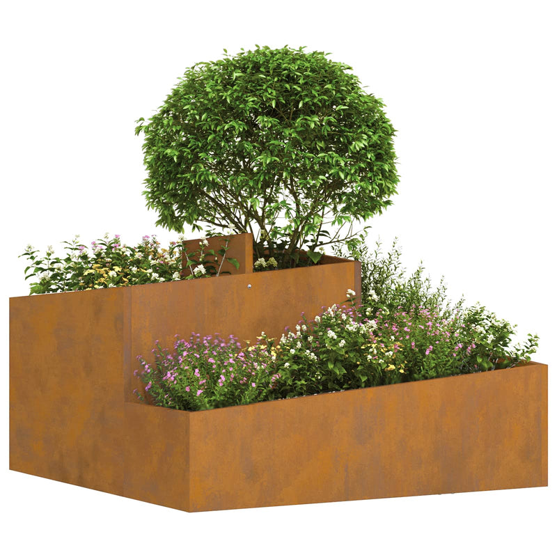 vidaXL Garden Planter Brown 80 x 80 x 50 cm Weather Steel