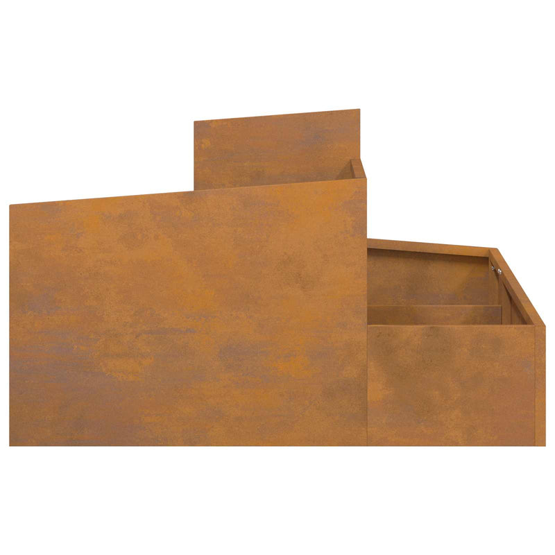 vidaXL Garden Planter Brown 80 x 80 x 50 cm Weather Steel