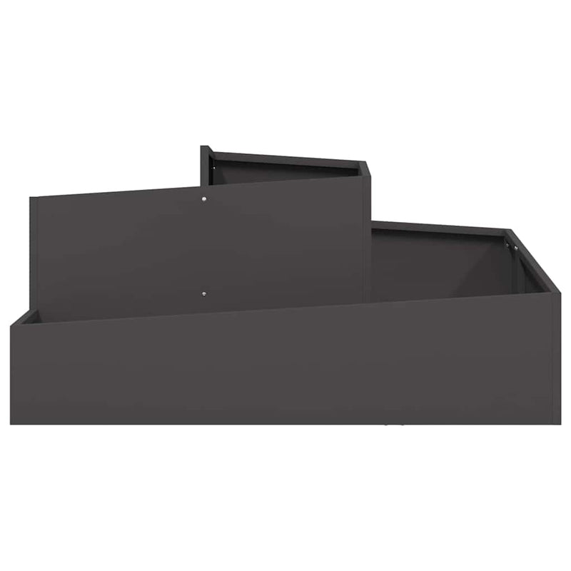 vidaXL Garden Planter Black 100 x 100 x 50 cm Cold-rolled Steel