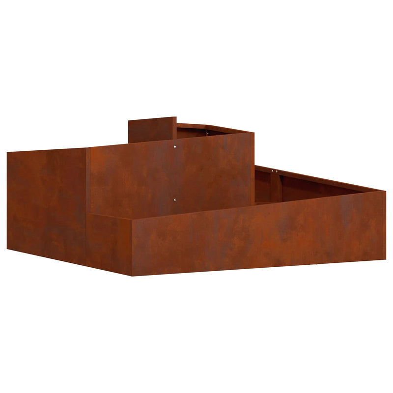 Garden Planter Brown 100 x 100 x 50 cm Weathering Steel
