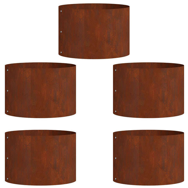 Planter Ring 5 pcs Rusty 30 x 30 x 20 cm Weathering Steel