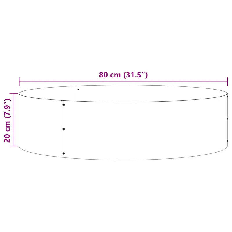 Planter Ring Anthracite 80 x 80 x 20 cm Cold-rolled Steel
