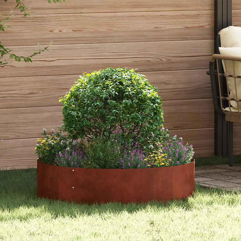 Planter Ring Rusty 80 x 80 x 20 cm Weathering Steel