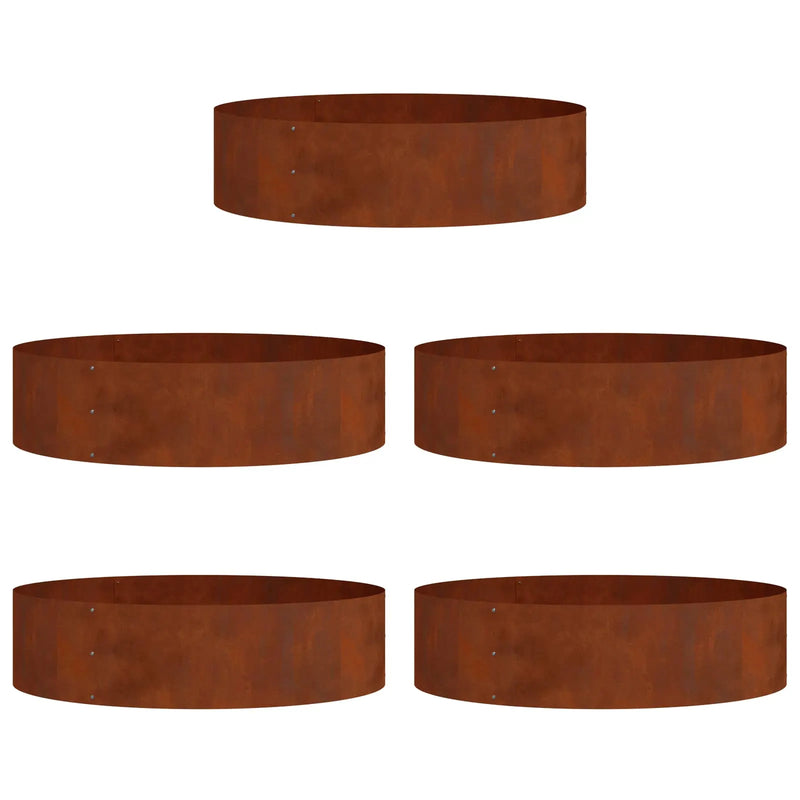 Planter Ring 5 pcs Rusty 80 x 80 x 20 cm Weathering Steel