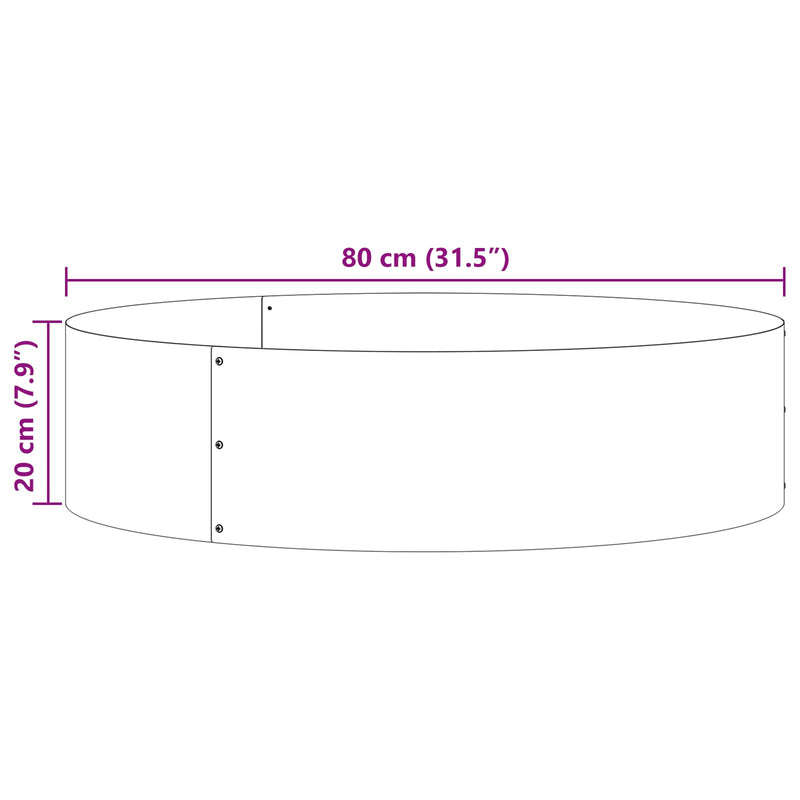 Planter Ring 5 pcs Rusty 80 x 80 x 20 cm Weathering Steel