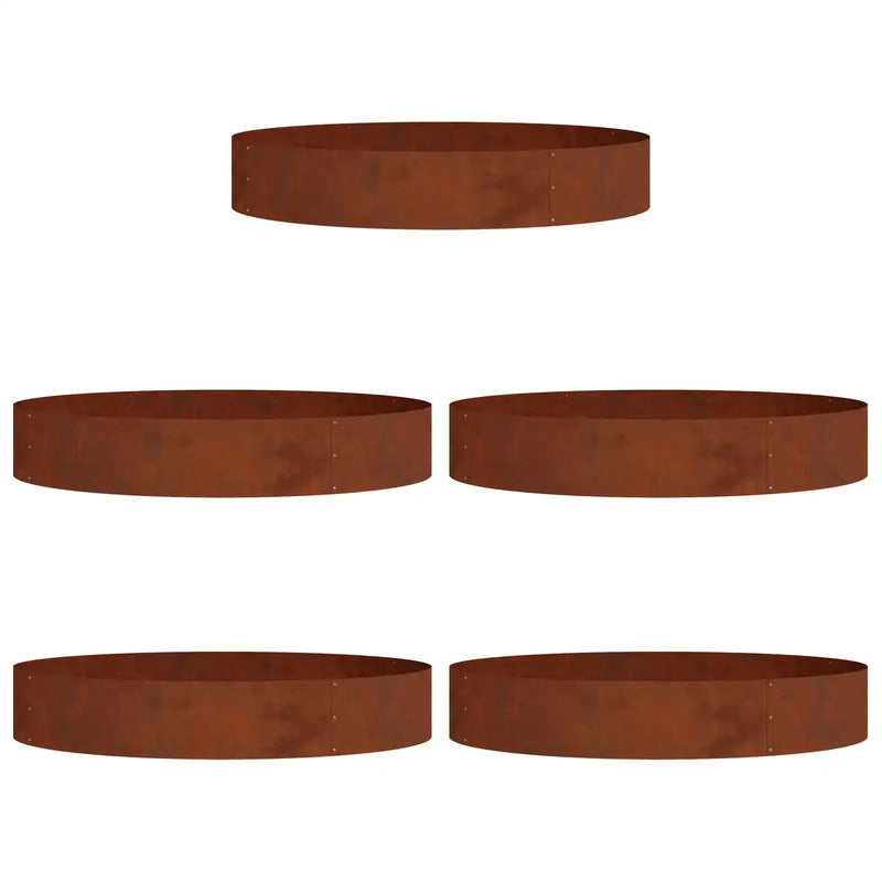 Planter Ring 5 pcs Rusty 120 x 120 x 20 cm Weathering Steel