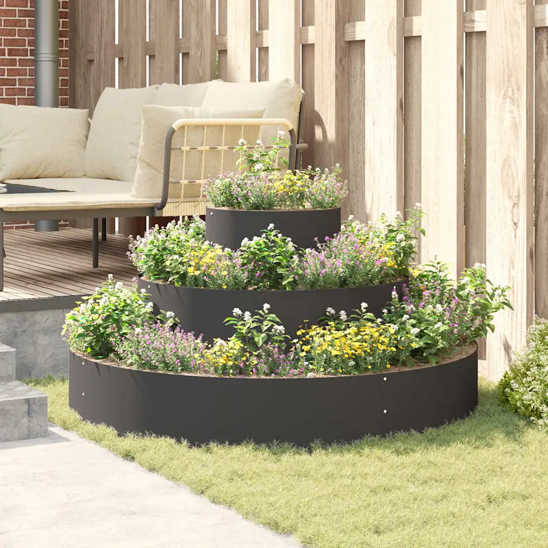 Garden Planter Black 120 x 120 x 20 cm Cold-rolled Steel