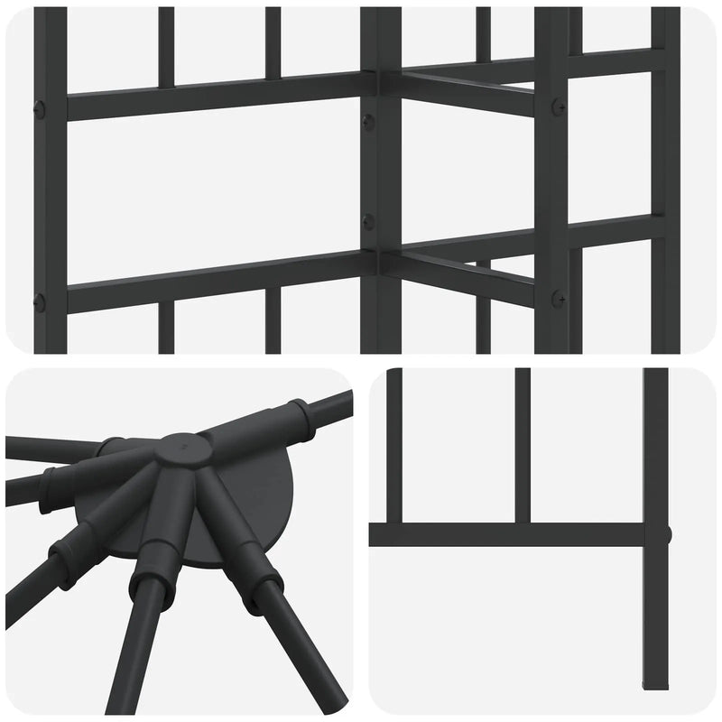 Gazebo Frame 6 x 3 m Black Steel