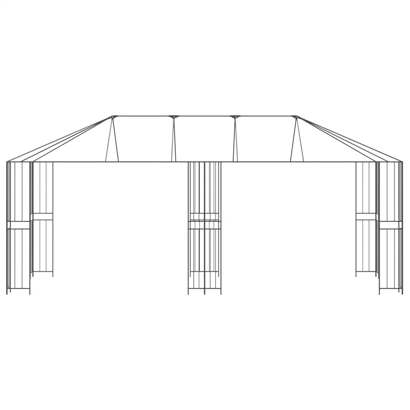 Gazebo Frame 6 x 3 m Black Steel