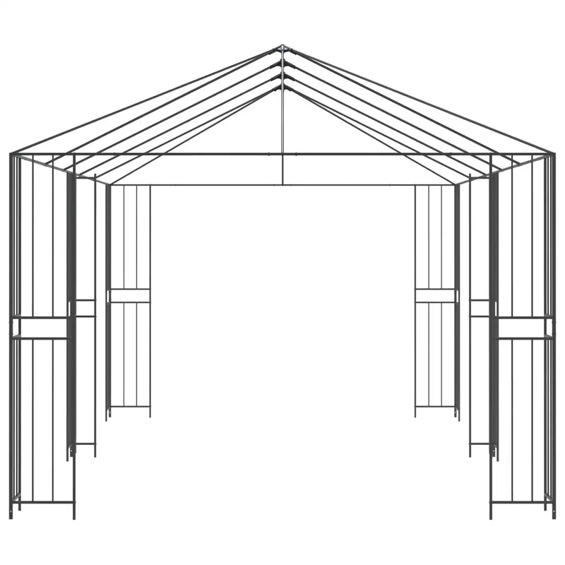Gazebo Frame 6 x 3 m Black Steel