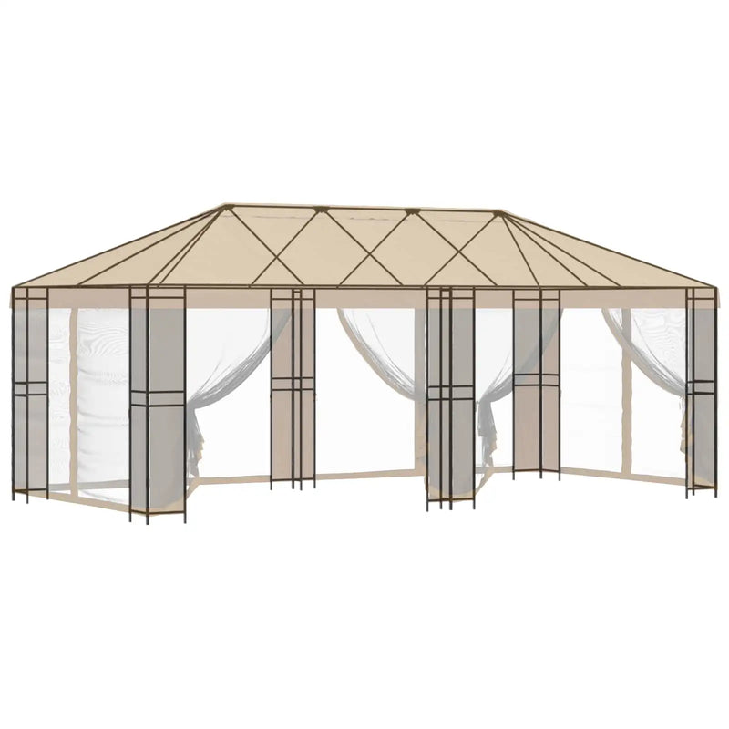 Gazebo Frame 6 x 3 m Black Steel