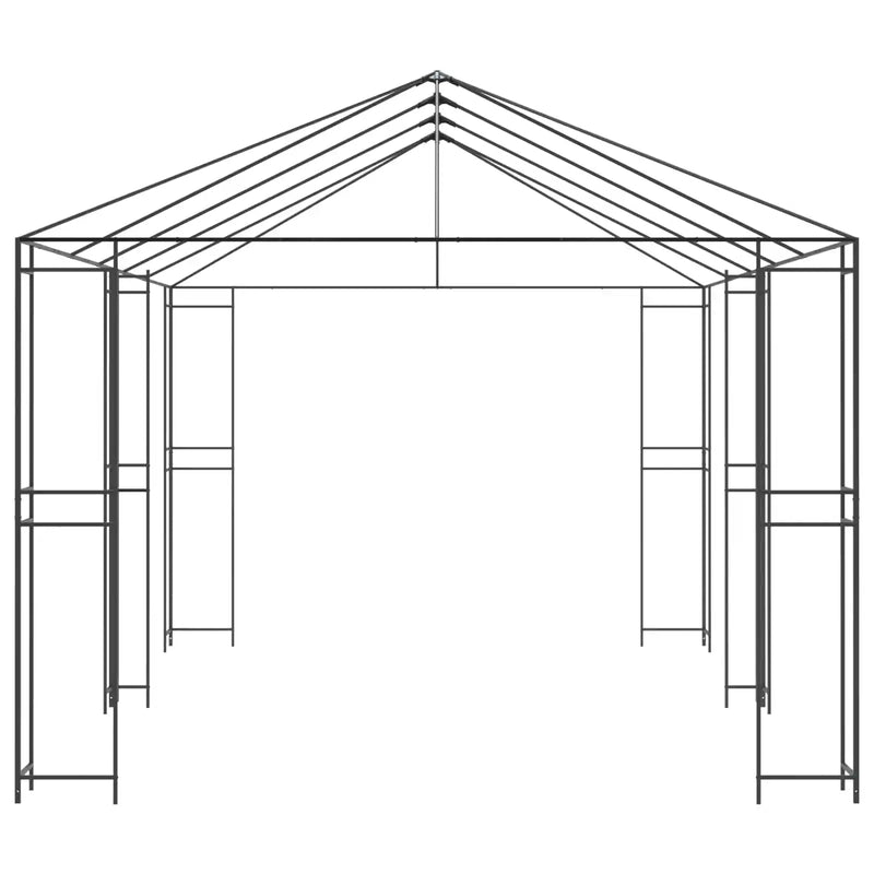Gazebo Frame 6 x 3 m Black Steel
